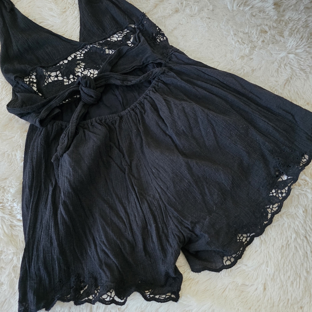 S. O. L. D. Free People Black Day Dream Shorts Romper size S/P - Picture 15 of 16